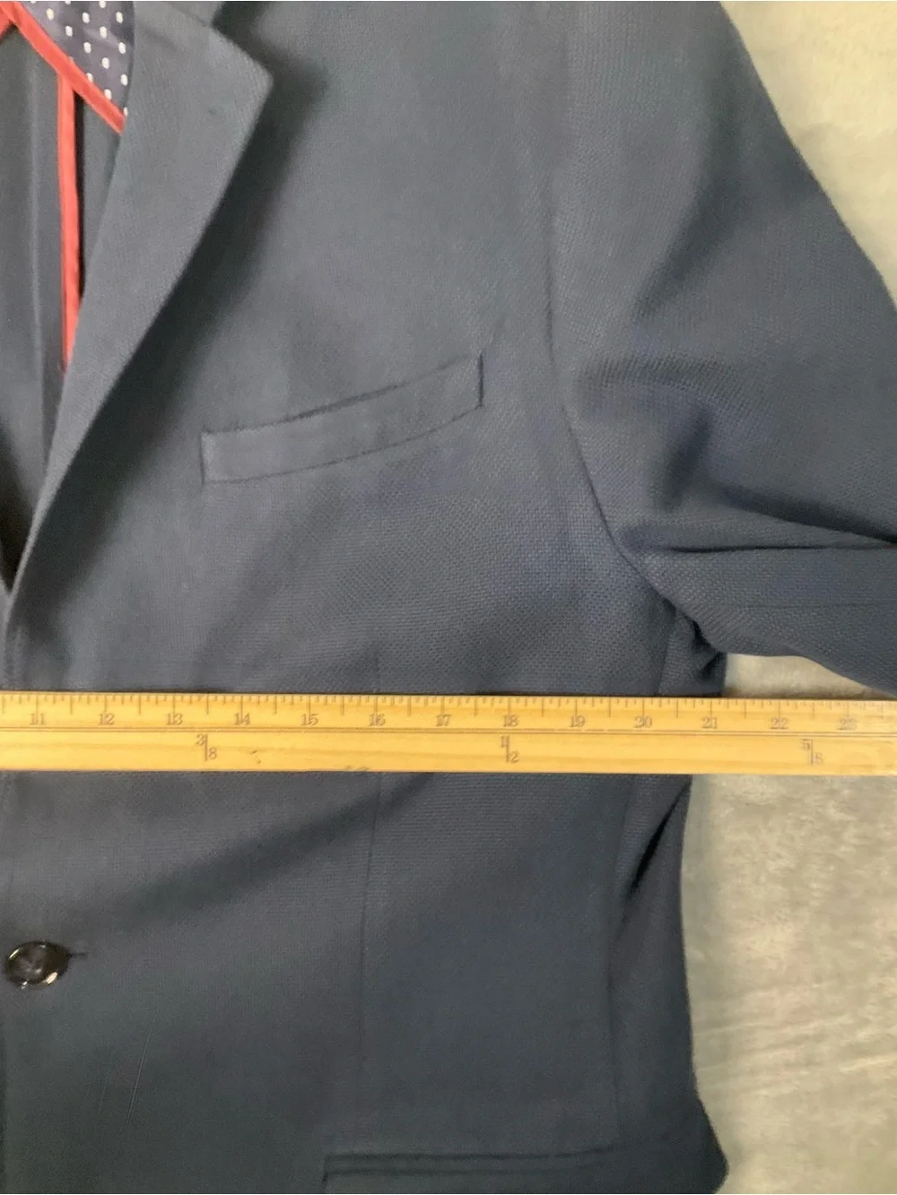 Express Photographer Men's Large Navy Two-Button Sports Coat Slim Fit